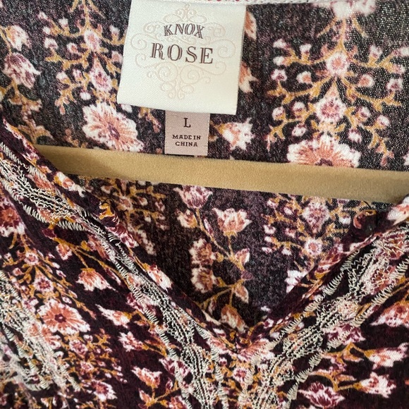 Knox Rose Brown and Pink Relaxed Blouse - Picture 2 of 3